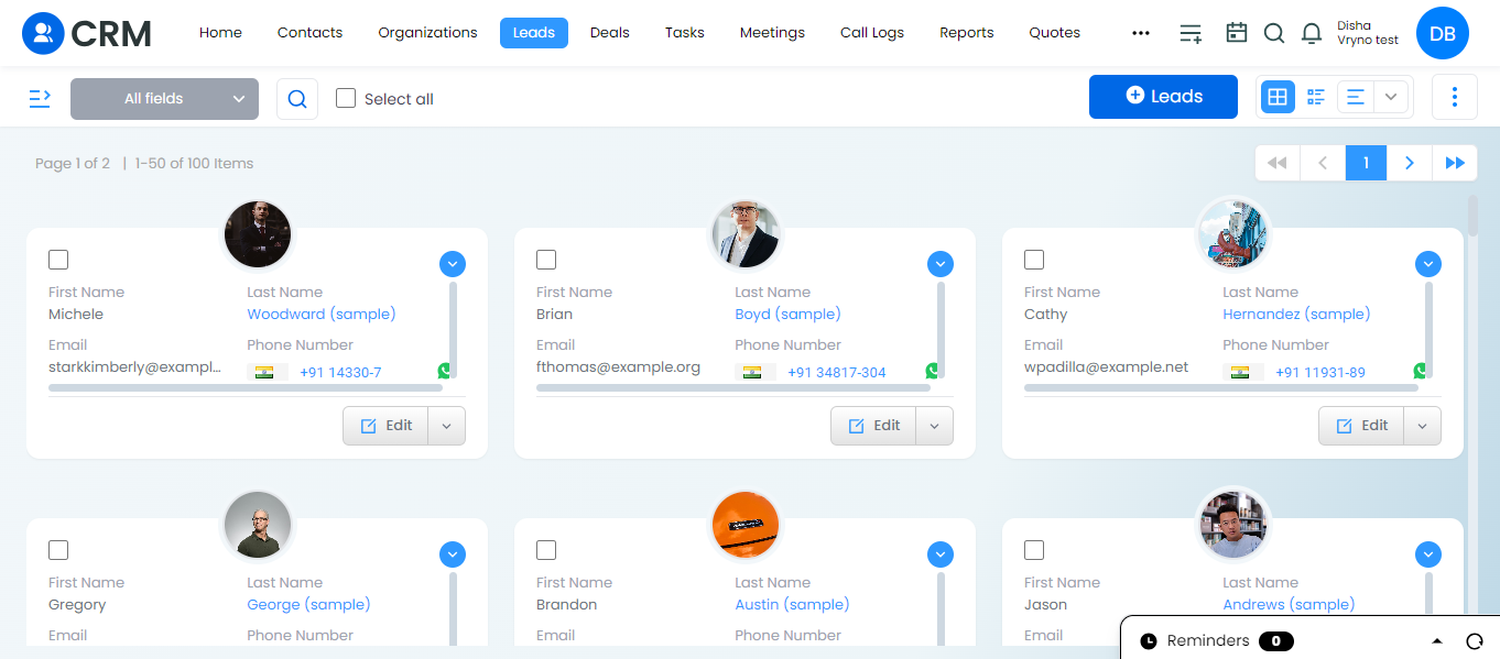 CRM Dashboard